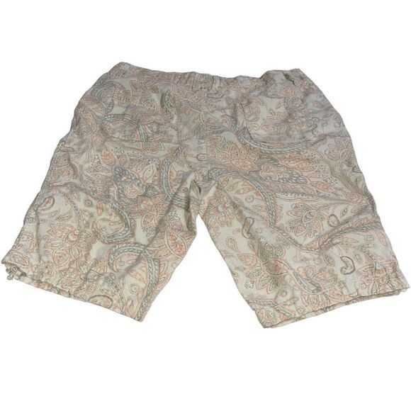 Caribbean Joe‎ Botanical Paisley Print Bermuda Shorts - Size 14 - Picture 2 of 8